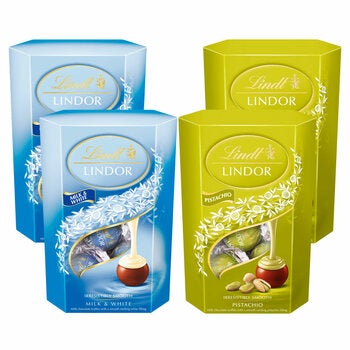 Lindt Lindor Milk & White & Pistachio Chocolate Truffles, 4 x 200g Lindt Lindor Milk & White & Pistachio Chocolate Truffles, 4 x 200g