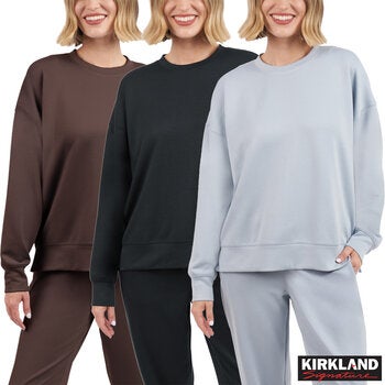 Kirkland Signature Women's Ribbed Crewneck Sweatshirt