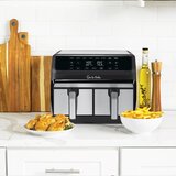 Lifestyle image of the front of sur la table dual basket air fryer