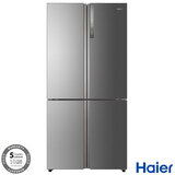 Haier HTF-610DM7, Multidoor Fridge Freezer, F Rated in Stainless Steel