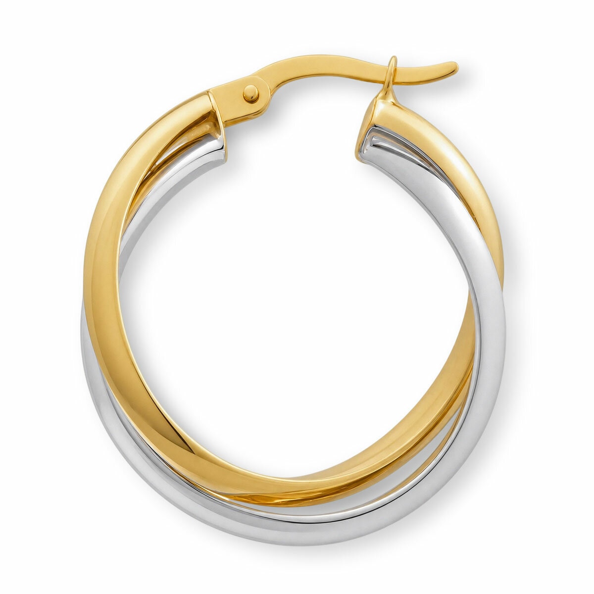 14ct Yellow & White Gold Wave Hoop Earrings 14ct Yellow & White Gold Wave Hoop Earrings