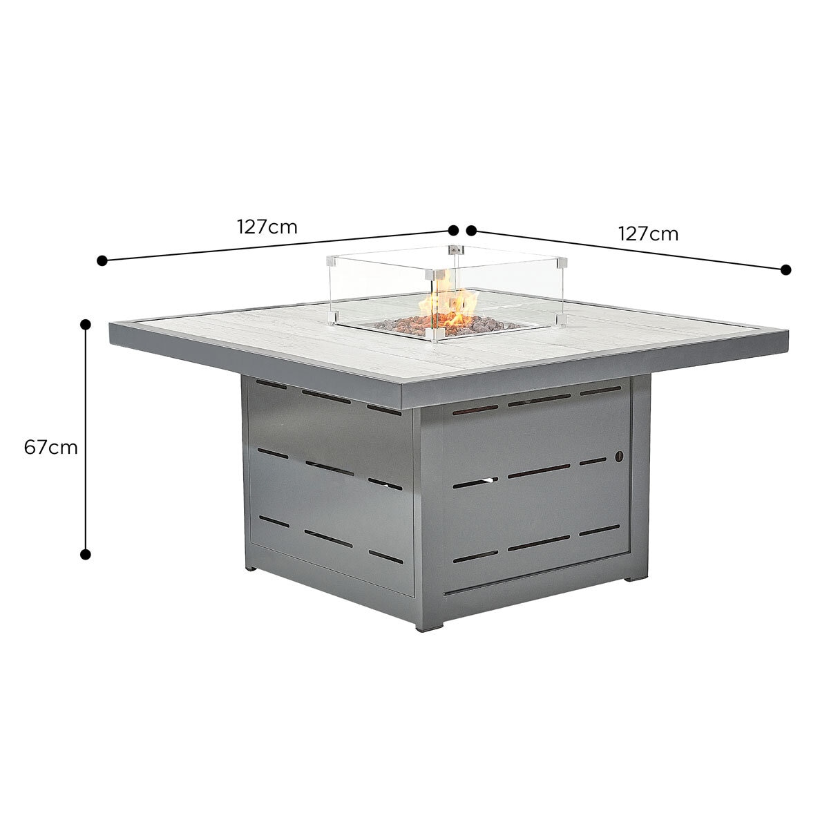 Stone Garden 4 Piece Deep Seating Corner Fire Patio Set in Grey