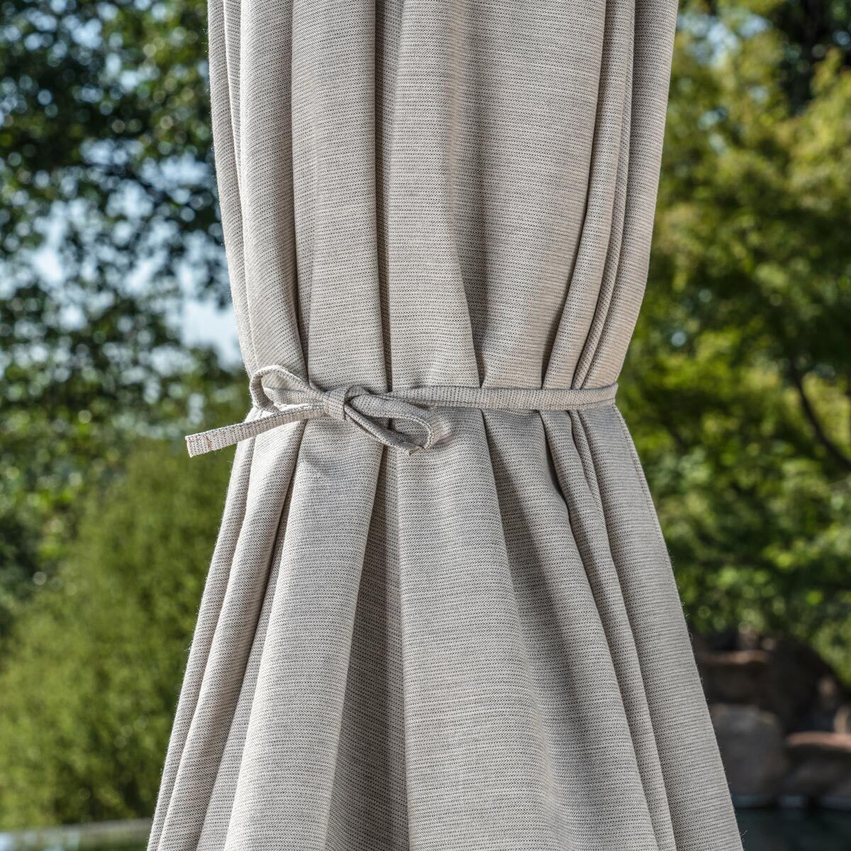 SunVilla 10ft Aluminium AutoTilt 56 LED Umbrella in Pebble Costco UK