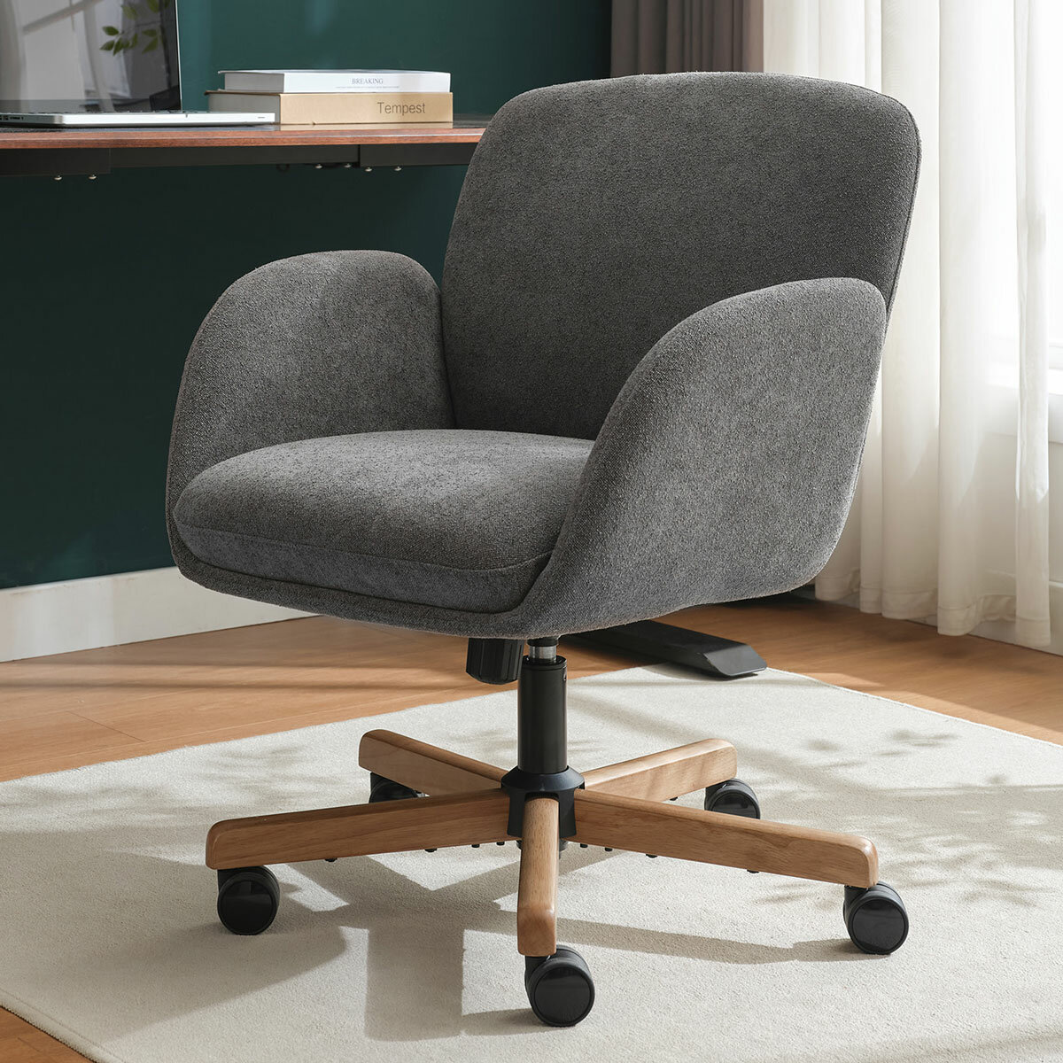 Henredon Murphy Fabric Office Chair, Grey Henredon Murphy Fabric Office Chair, Grey