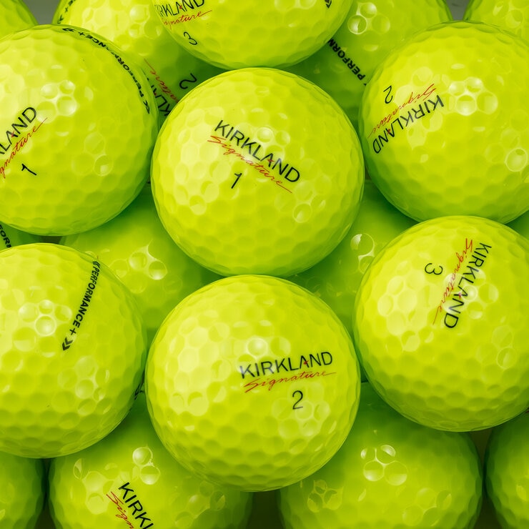 Kirkland Signature 3-Piece Urethane Cover Neon Yellow Golf Balls - 24 Pack
