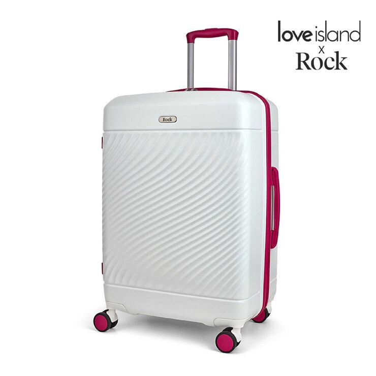 ROCK Love Island Medium Suitcase White/Pink ROCK Love Island Medium Suitcase White/Pink