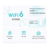 TP-LINK DECO X50 (4-PACK) WIFI 6 DUAL-BAND AX3000 WHOLE HOME MESH SYSTEM WITH AI DRIVEN MESH at costco.co.uk