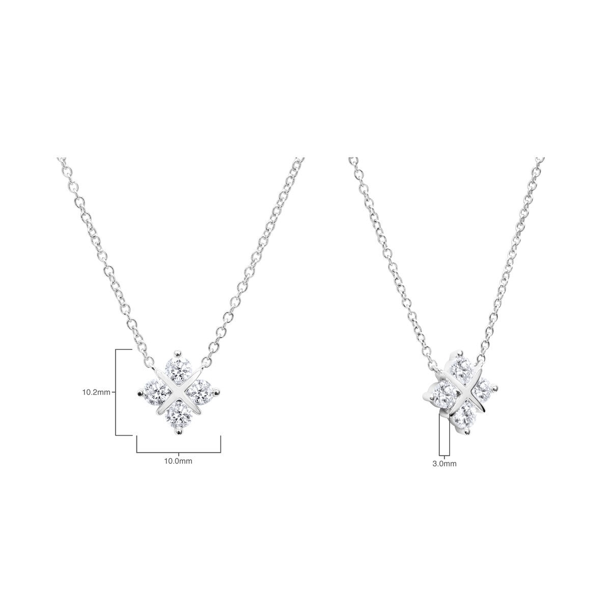 0.50ctw Round Brilliant Diamond Quatrefoil Pendant, 18ct White Gold