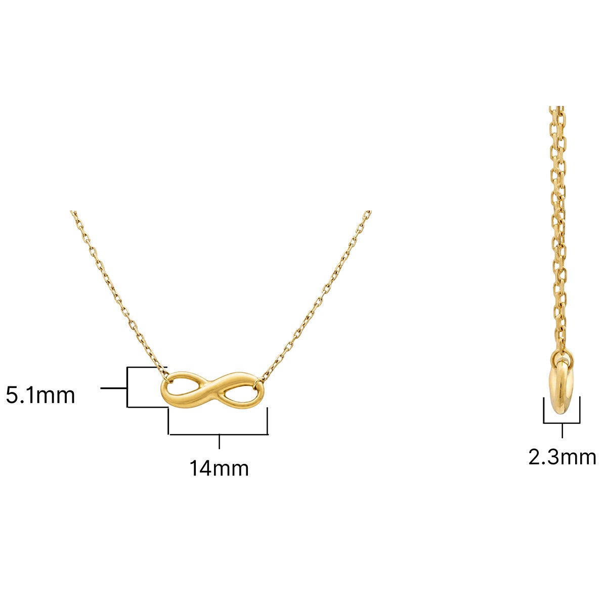 14ct Yellow Gold Infinity Necklace 14ct Yellow Gold Infinity Necklace