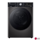 LG FDV909BN DUAL Dry Freestanding Heat Pump Tumble Dryer, 9kg Load, Platinum Black