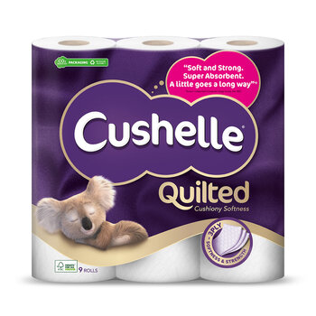 Cushelle Quilted 3-Ply Toilet Tissue, 45 Rolls