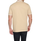 DKNY Men's Zip Collar Polo in Beige, Medium