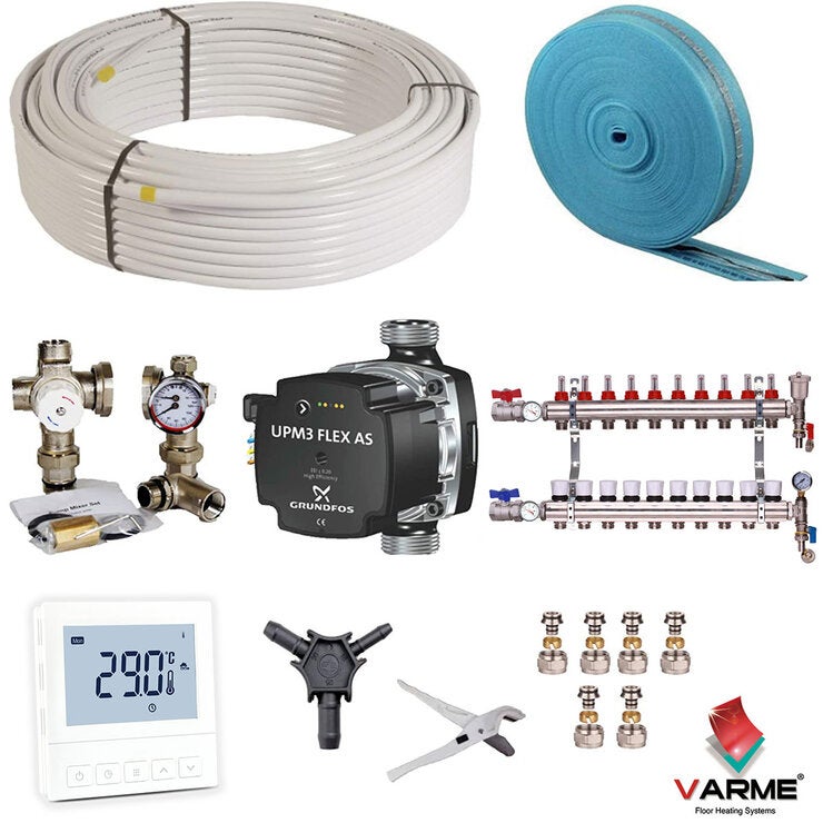Varme Water Underfloor Heating System with Thermostat - 200m² (for an area up to 200m²) Varme Water Underfloor Heating System with Thermostat - 200m² (for an area up to 200m²)