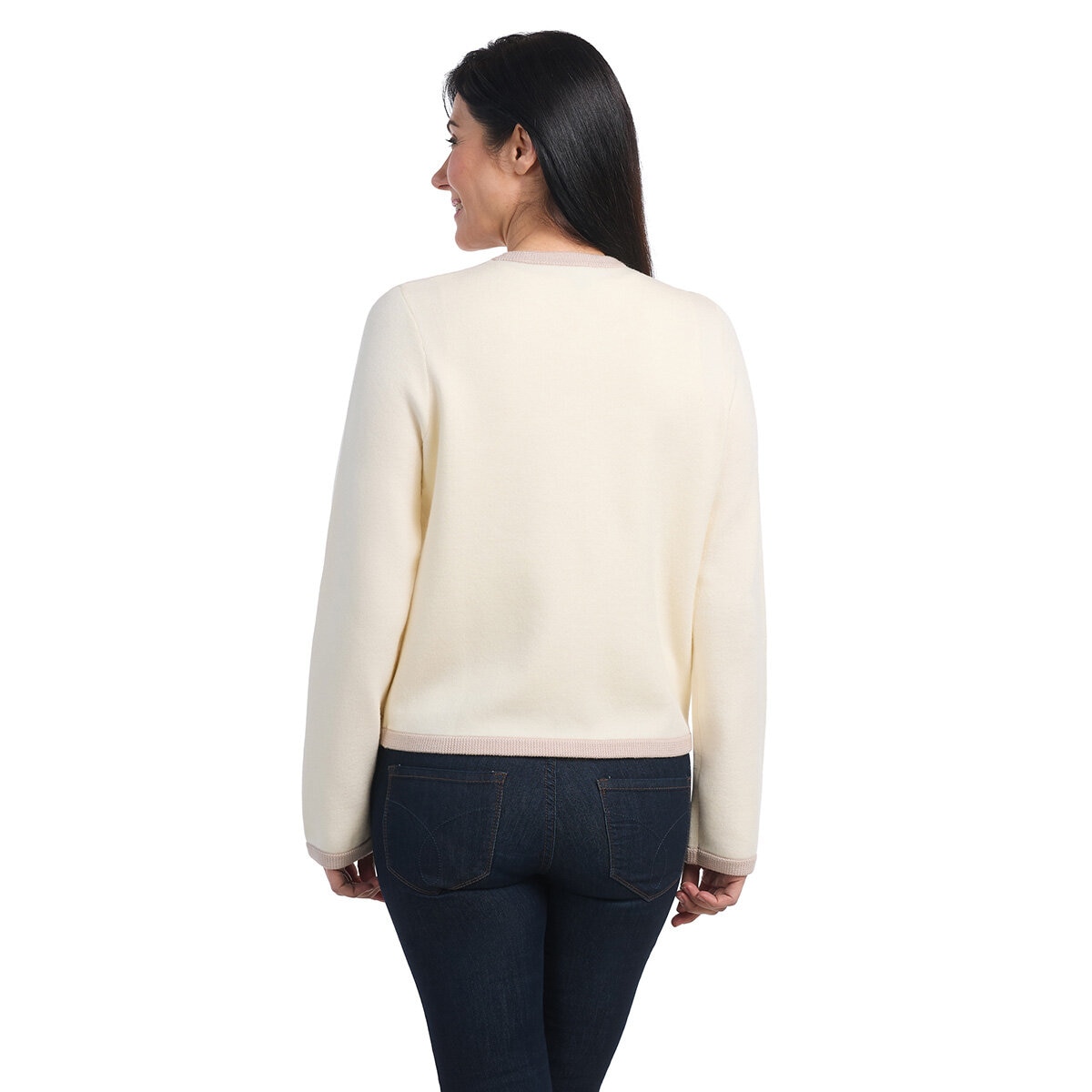 Dalia Ladies Contrast Trim Cardigan Dalia Ladies Contrast Trim Cardigan
