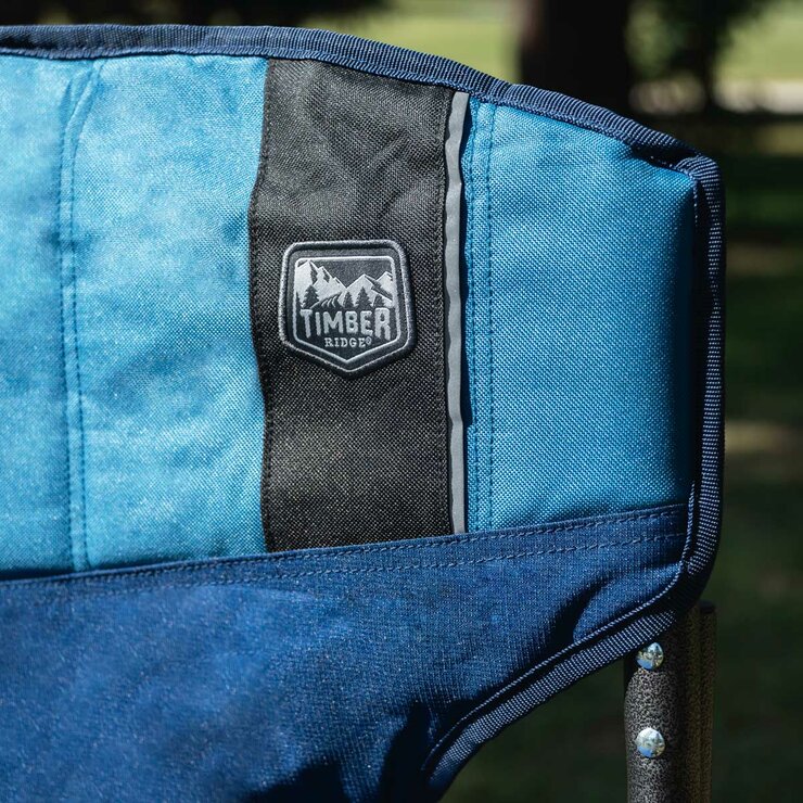 Lifestyle image showing the Timber Ridge logo on the Director's Chair