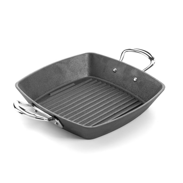 Samuel Groves Britania Cast Iron Double Handled Square Grill, 26cm Samuel Groves Britania Cast Iron Double Handled Square Grill, 26cm