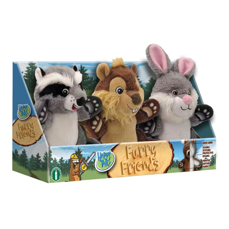 Happy Tails Furry Friends Dog Toys, 3 Pack