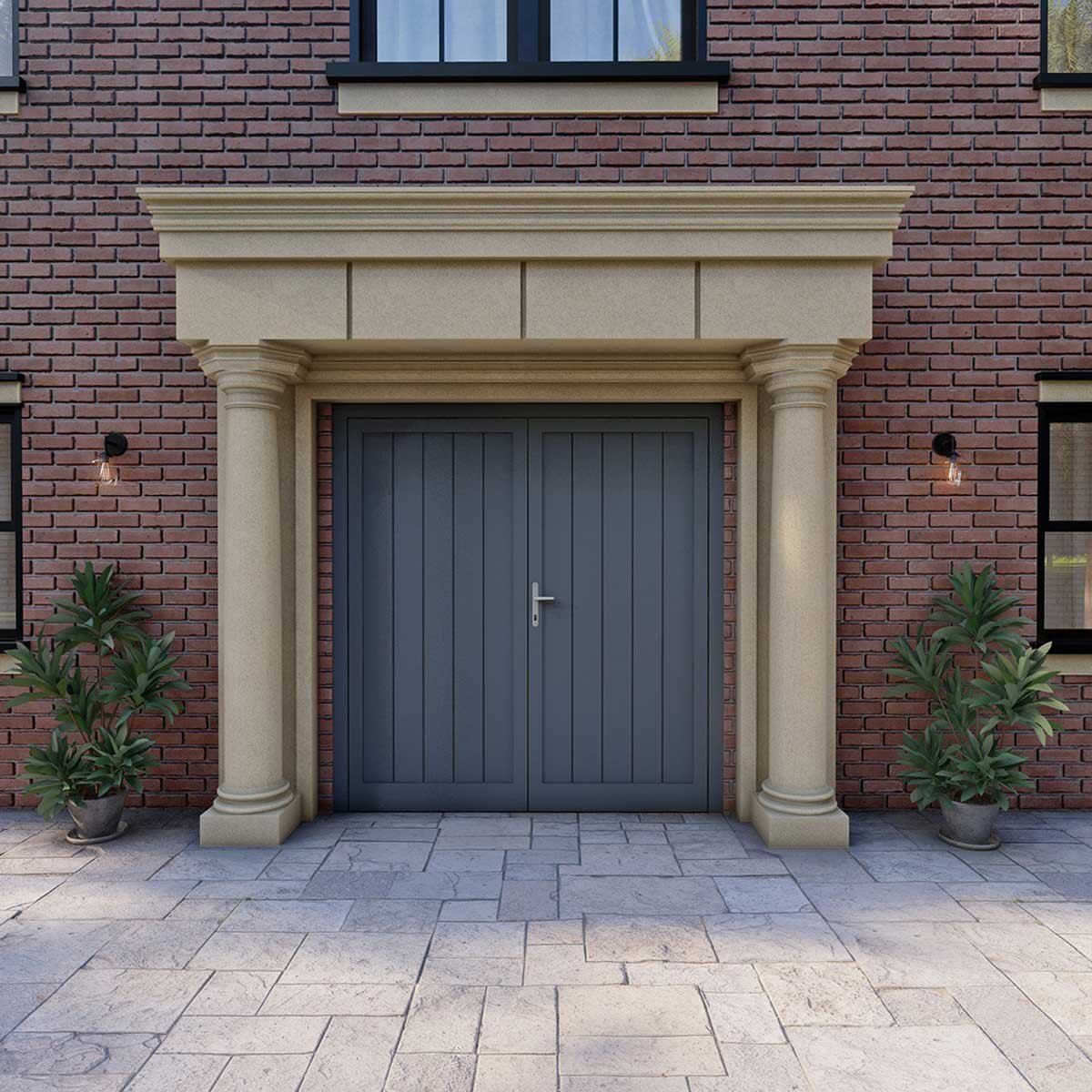 Dortech Double Knaresborough Aluminium Front Door with Lever Handle in 2 Colours