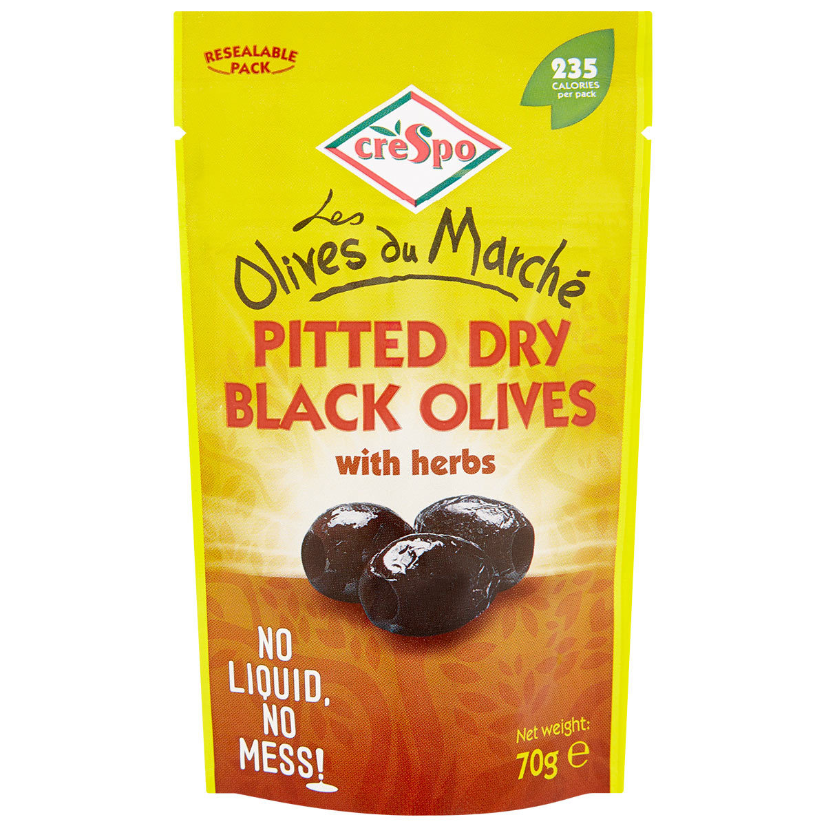 Crespo Pitted Dry Black Olives with Herbs, 24 x 70g Costco UK
