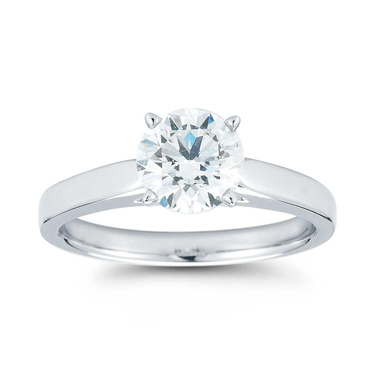 1.00ct Round Brilliant Cut Diamond Solitaire Ring, Platinum Costco UK