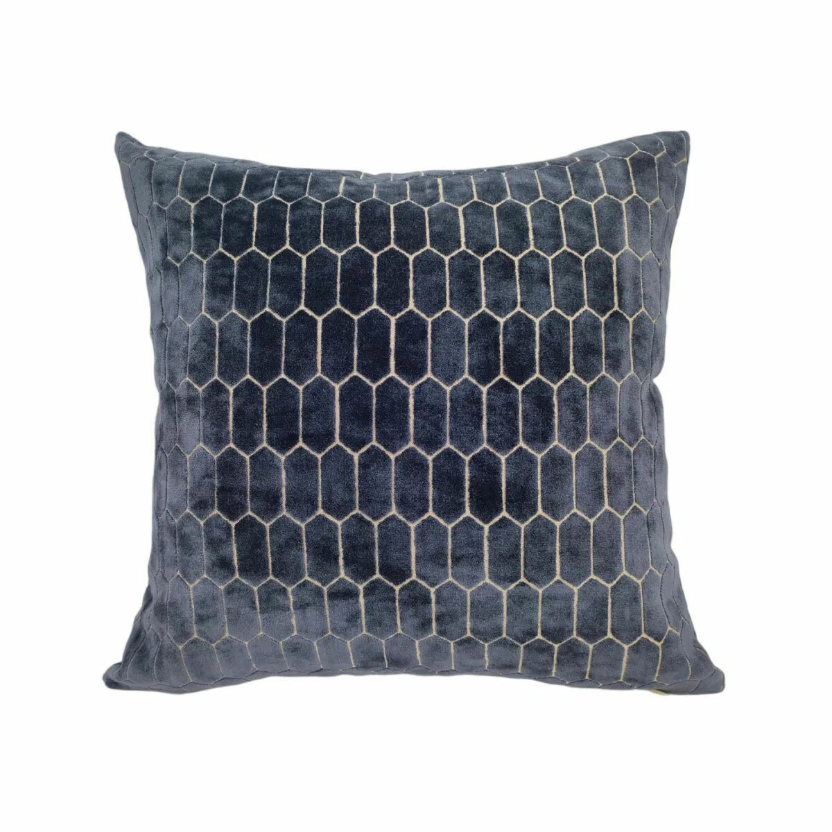 Malini Albie Navy Velvet Feather Fill Cushion, 56 x 56 cm