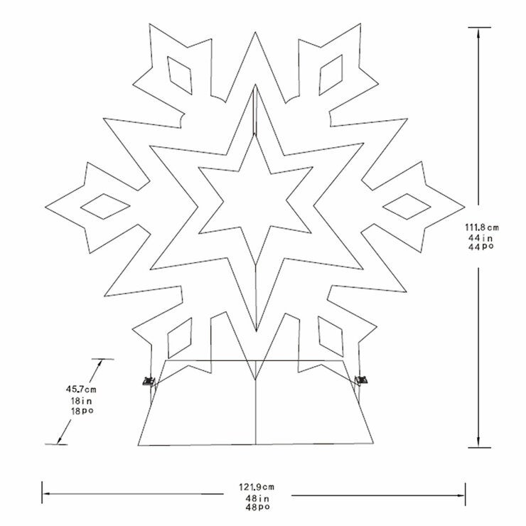 48 Inch Snowflake With Prismatic Star 48 Inch Snowflake With Prismatic Star