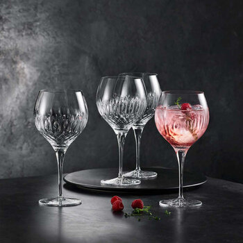 Luigi Bormioli Diamante Crystal Gin Glasses, 650ml, 8 Pack