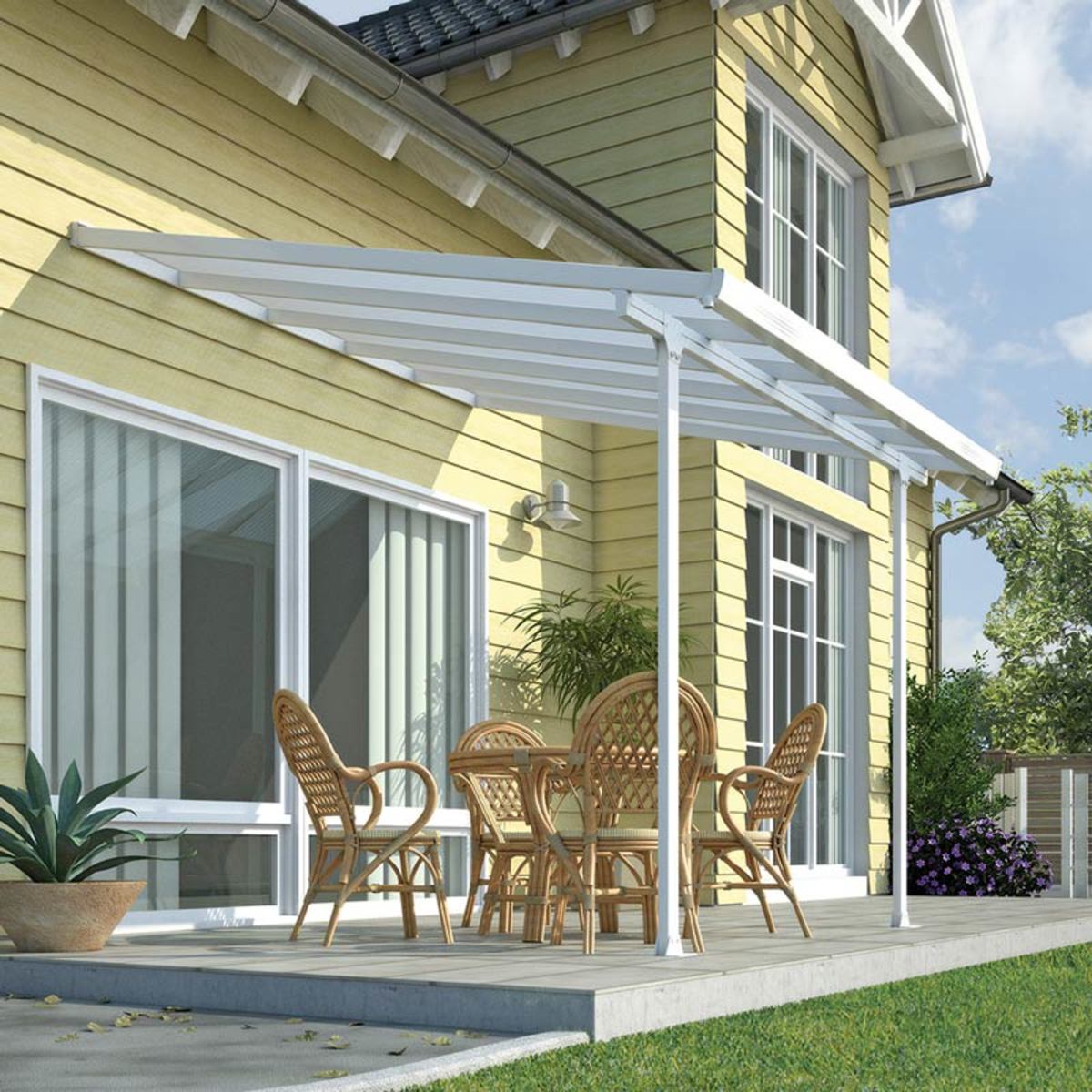 Palram Canopia Feria 3 Veranda Patio Cover White in 4 Sizes