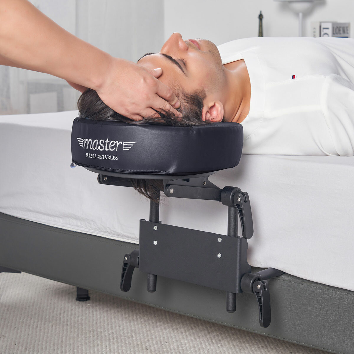 Lifestyle image of someone receiving a head massage