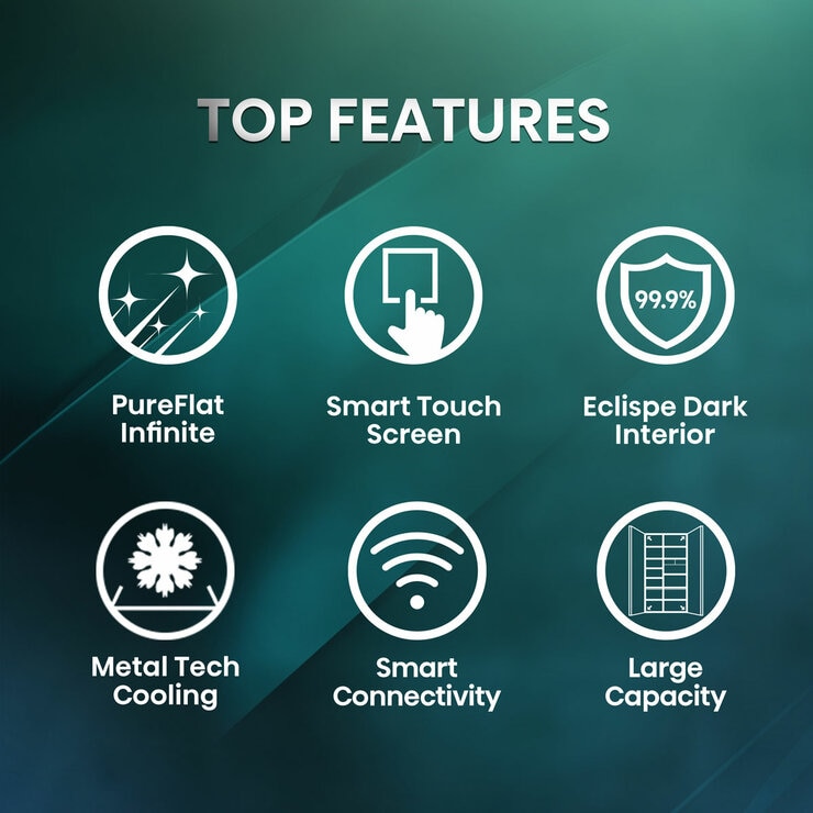 Hisense PureFlat Eclipse RS9P628GPFE, Plumbed Multidoor Fridge Freezer, E Rated In Dark Steel