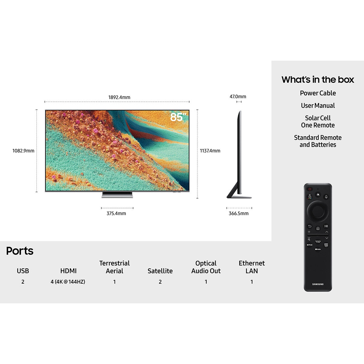 Buy Samsung QE85QN85FAUXXU 85 Inch Neo QLED 4K Ultra HD Smart TV at Costco.co.uk