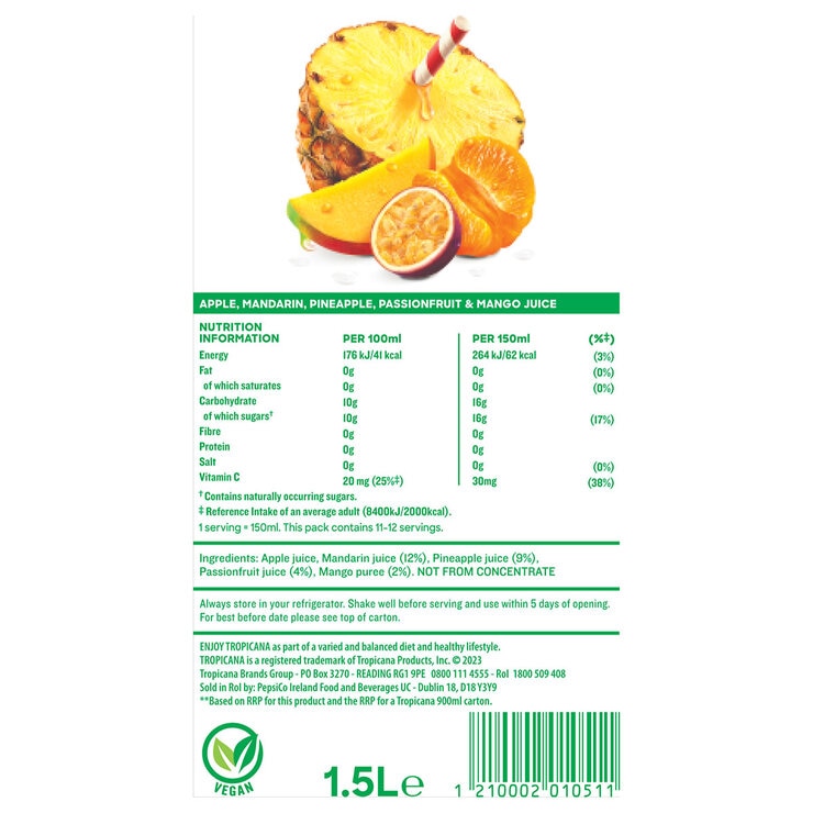 Tropicana Tropical Fruit Juice, 2 x 1.5L