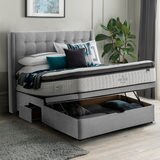 Silentnight Ottoman Divan Base with Bloomsbury Headboard in Slate Grey in 3 Sizes