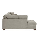 Thomasville Miles Grey Fabric Corner Sofa with Power Footrests, Left Hand Facing