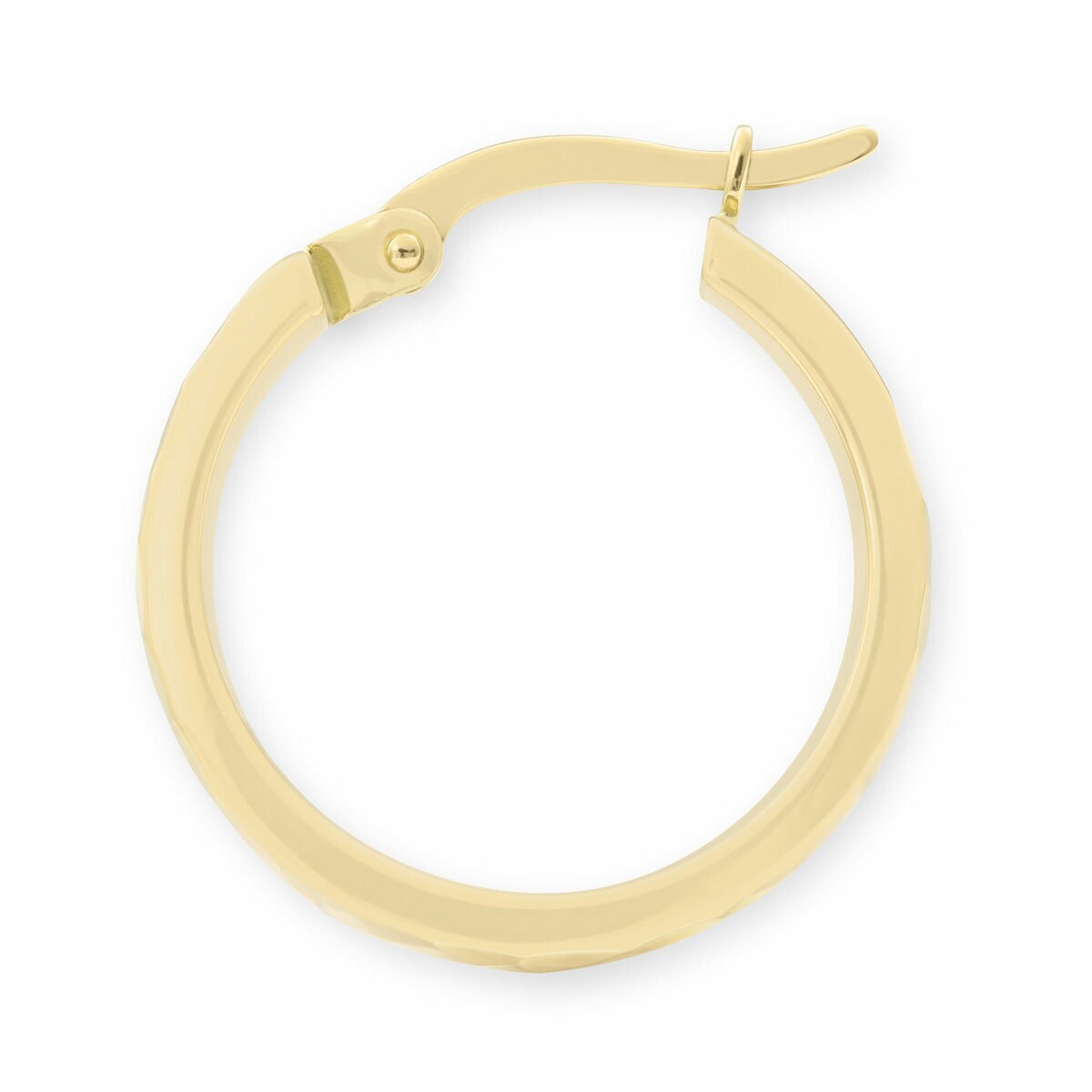 14ct Yellow Gold Hammered Hoop Earrings