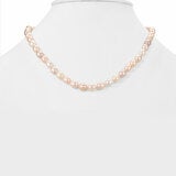6.5-7mm Cultured Freshwater Pink Pearl Earring & Necklace Set, 14ct Yellow Gold 6.5-7mm Cultured Freshwater Pink Pearl Earring & Necklace Set, 14ct Yellow Gold