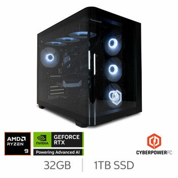 CyberPower, AMD Ryzen 9, 32GB RAM, 1TB SSD, NVIDIA GeForce RTX 5090, Gaming Desktop PC