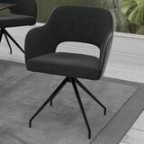 AKANTE Chicago Charcoal Swivel Dining Chair, 2 Pack