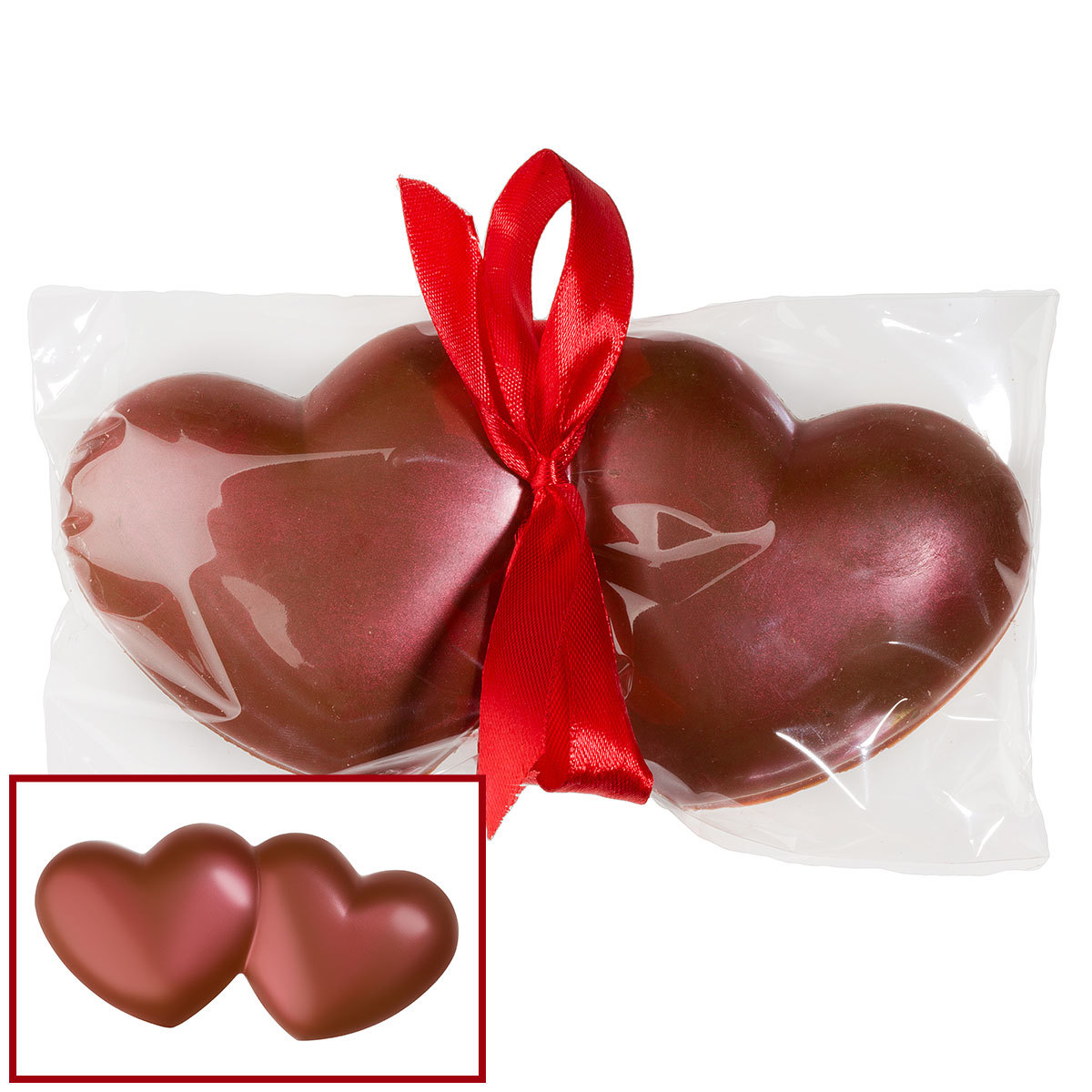 Cocoba Belgian Milk Chocolate Large Double Heart, 10 x 150g 