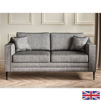 Aspen Grey Velvet Large 2 Seater Sofa