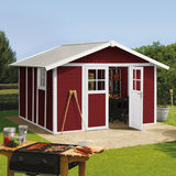 Grosfillex Deco 10ft 2" x 11ft 5" (3.1 x 3.5m) Shed in Red - Model Deco 11