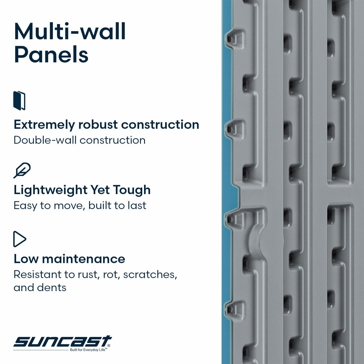 Suncast 5ft 8" x 3ft 6" (1.7 x 1.1m) 3,000 Litre Vertical Storage Shed with Shelves and Tool Hooks