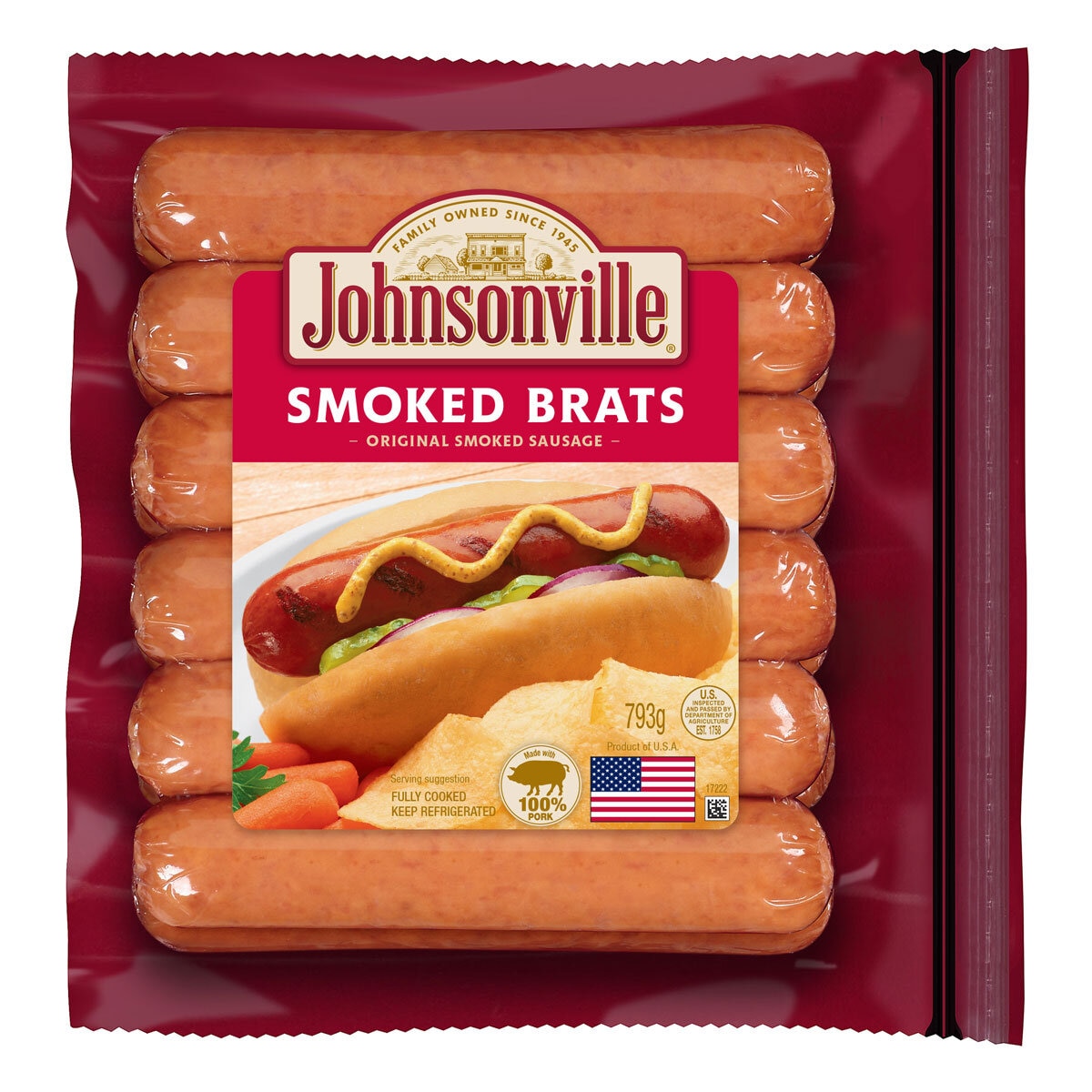 Johnsonville Smoked Sausage Original, 793g