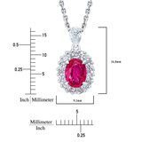 Oval Shaped Ruby and 0.55ctw Diamond Pendant