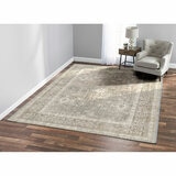 Korhani Washable Neutral Floral Area Rug, 240 x 300 cm