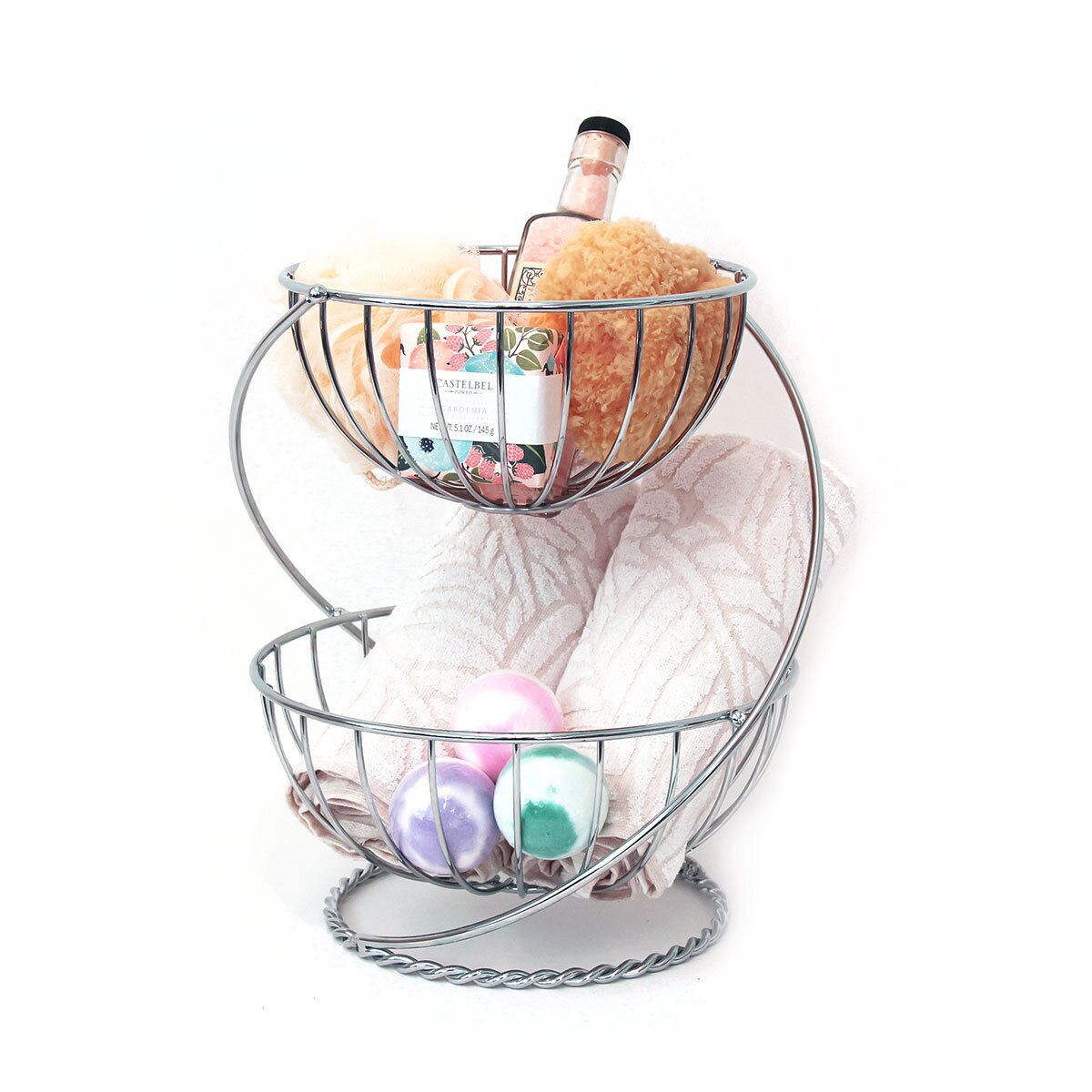 Mesa 2 Tier Yardley Helix Chrome Basket