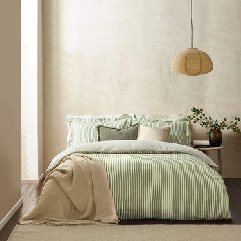 Yard Hebden 100% Cotton Forest Green Stripe Duvet Cover Set in 4 Sizes Yard Hebden 100% Cotton Forest Green Stripe Duvet Cover Set in 4 Sizes