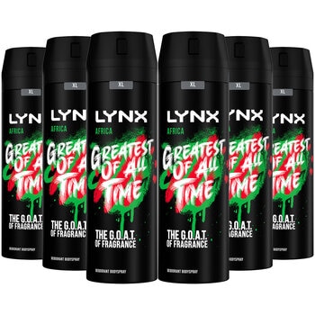 Lynx Body Spray Africa, 6 x 200ml