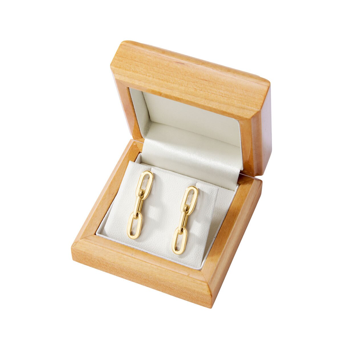 14ct Yellow Gold Paperclip Link Earrings