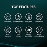 Hisense KitchenFit 5i Series WF5I9043BWFS, 9kg Washing Machine, A Rated in White